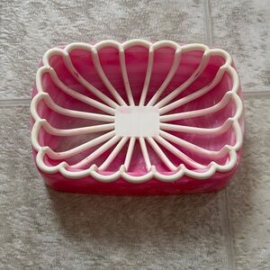 Pink and White soap dish